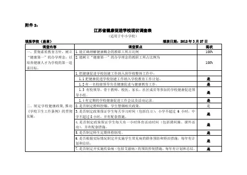 健康促进学校基线调查表2