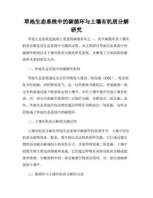 草地生态系统中的碳循环与土壤有机质分解研究