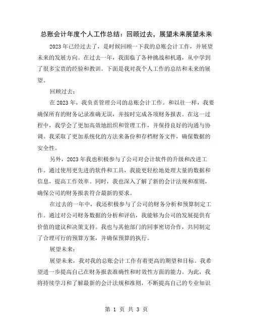 总账会计年度个人工作总结：回顾过去,展望未来