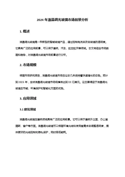 2024年液晶调光玻璃市场前景分析