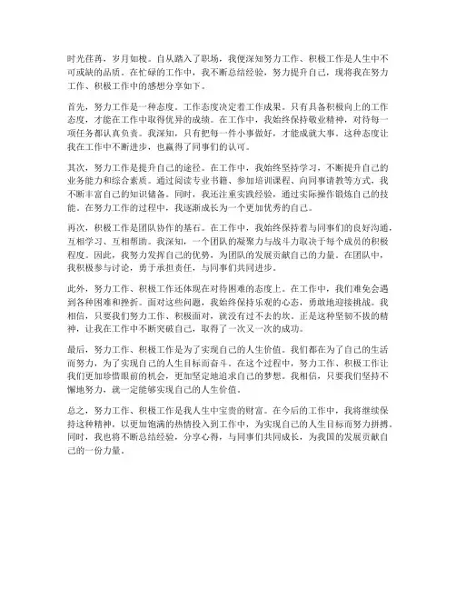 努力工作积极工作感想
