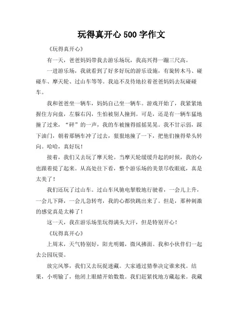 玩得真开心500字作文