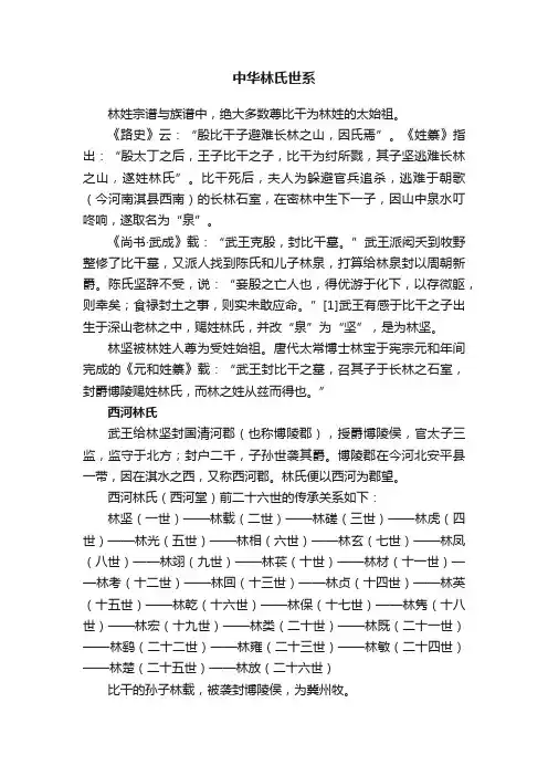 中华林氏世系