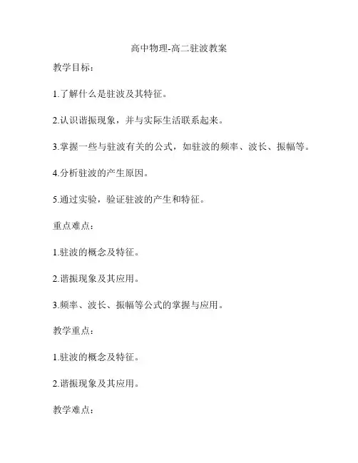 高中物理-高二驻波教案