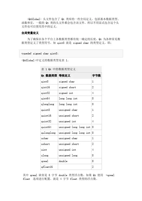 Qt全局变量、函数和宏定义详解