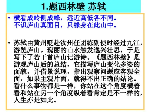 苏轼诗词ppt课件