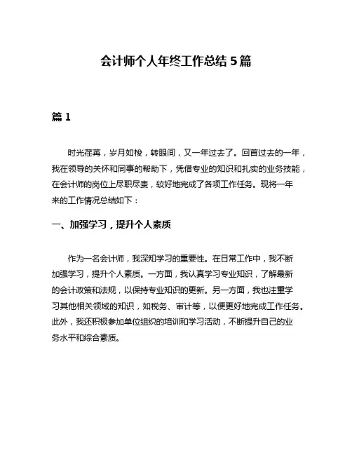 会计师个人年终工作总结5篇