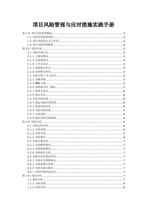 项目风险管理与应对措施实践手册