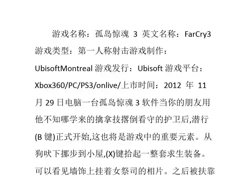 孤岛惊魂3图文攻略