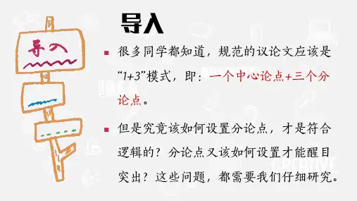 2024届高考语文复习：学会设置分论点优质课件