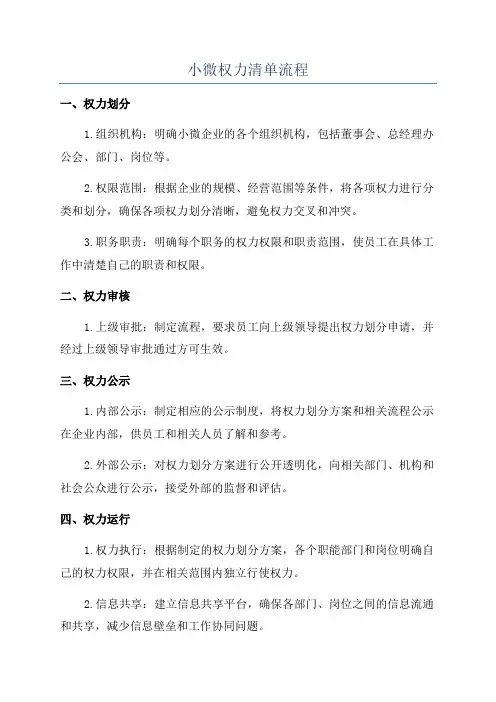 小微权力清单流程