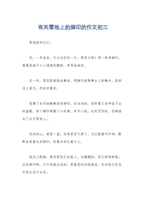 有关雪地上的脚印的作文初三