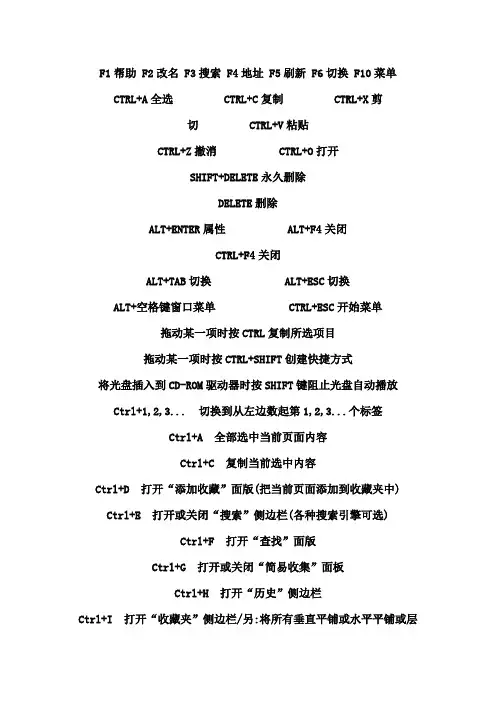 电脑所有快捷键大全(史上最全)