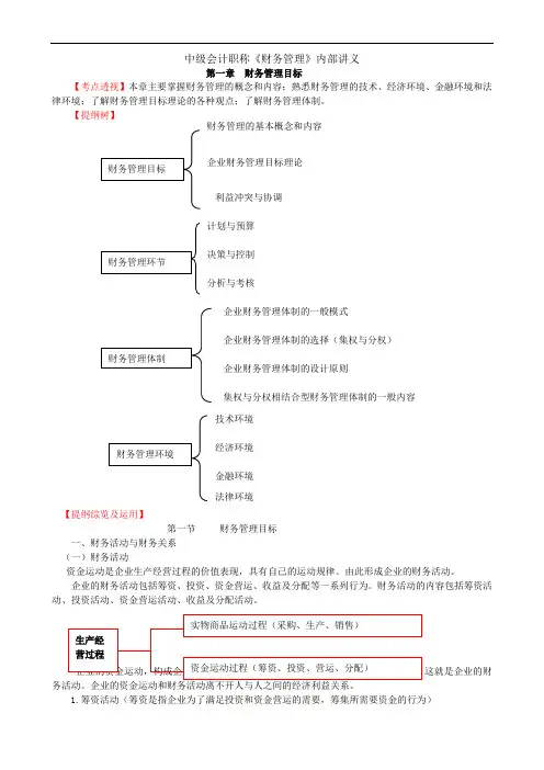 中会计职称《财务管理》内部讲义第一章