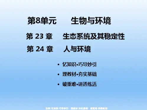 2021年中考生物一轮考点复习(北师大版)第8单元-生物与环境-课件(共13张PPT)