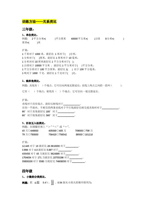 小学数学  思维——类比
