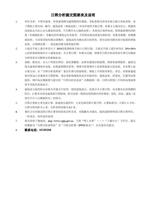 日照分析提交图要求及说明