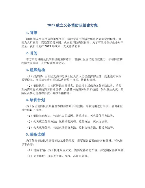 2023成立义务消防队组建方案