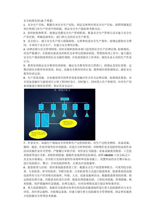 安全标准化的13个要素