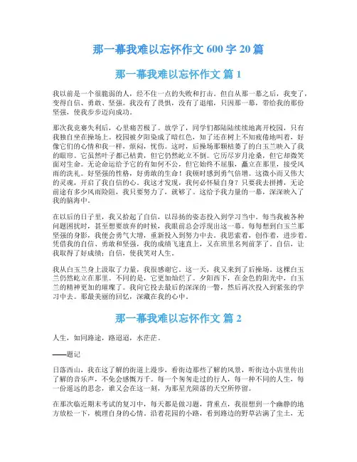 那一幕我难以忘怀作文600字20篇