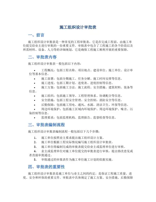 施工组织设计审批表