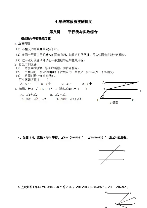 七年级寒假衔接班讲义--第八讲