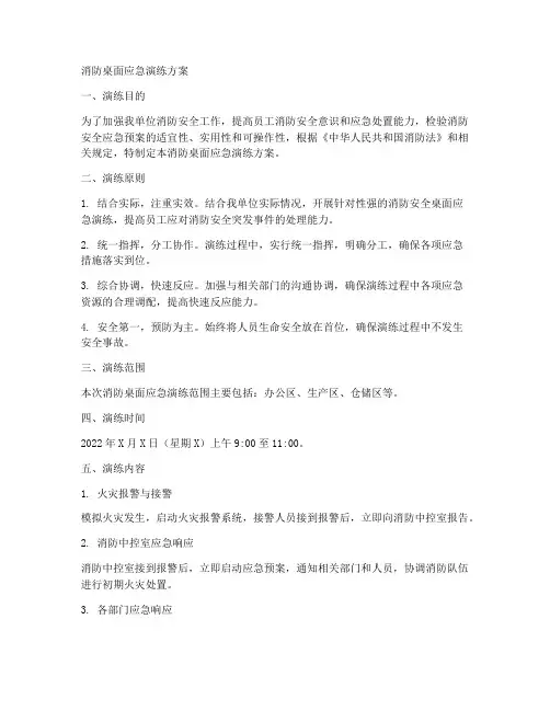 消防_桌面应急演练方案