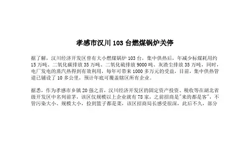 孝感市汉川103台燃煤锅炉关停