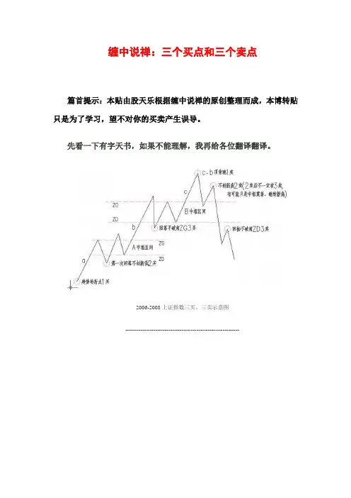 缠中说禅：三个买点和三个卖点