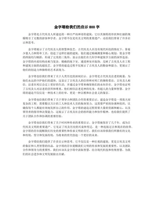 金字塔给我们的启示800字