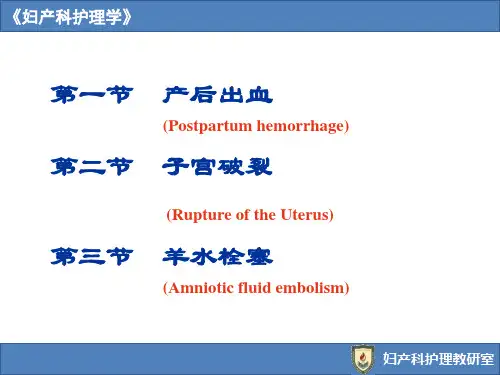 妇科11第十一章分娩期并发症妇女的护理课件