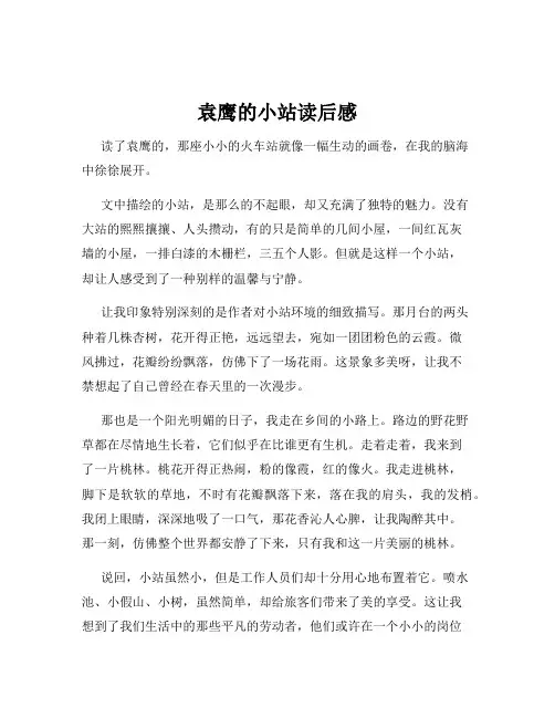 袁鹰的小站读后感