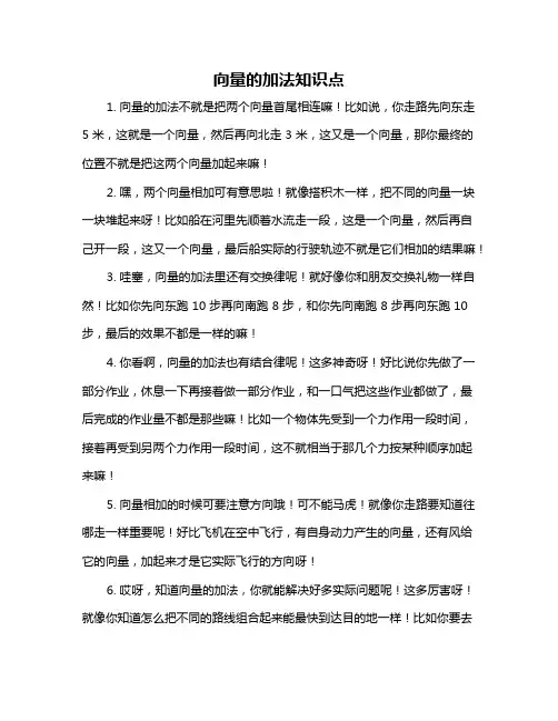 向量的加法知识点