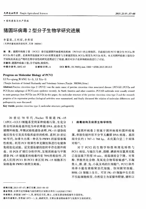 猪圆环病毒2型分子生物学研究进展