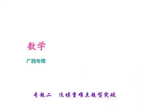中考数学(广西地区)总复习 第二篇 专题聚焦 专题二 选