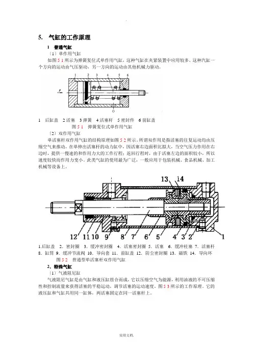 气缸的类型及原理结构