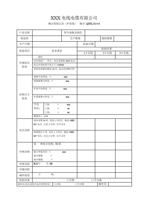 电线电缆出厂检验报告
