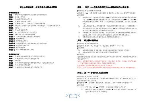 高中物理(基础拓展)演示实验参考资料20091122