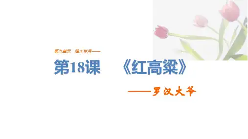 2018版高中语文人教版《中国小说欣赏》课件：《红高粱》