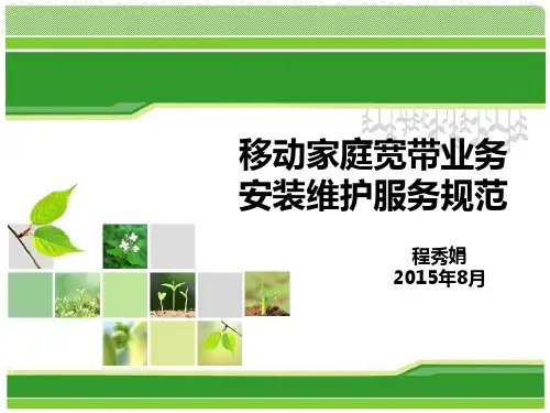 移动家庭宽带业务安装维护服务规范标准[详]