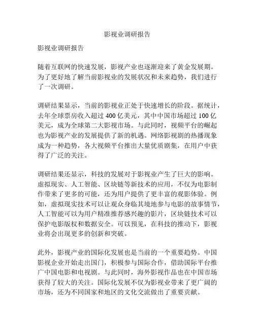 影视业调研报告