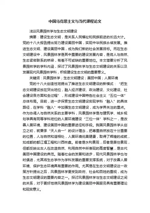 中国马克思主义与当代课程论文