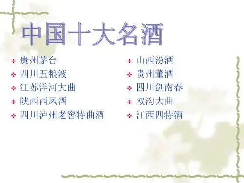 中外名酒简介