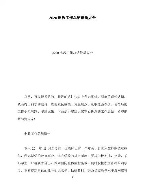 2020电教工作总结最新大全