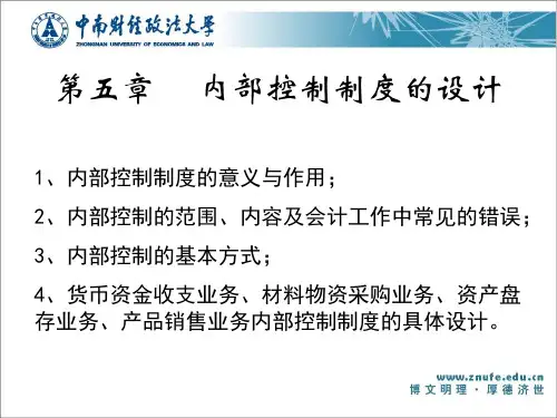 会计制度设计  内部控制制度设计