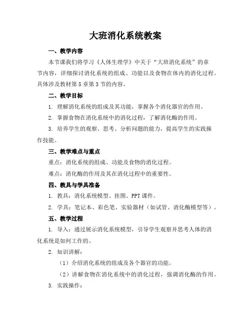 大班消化系统教案