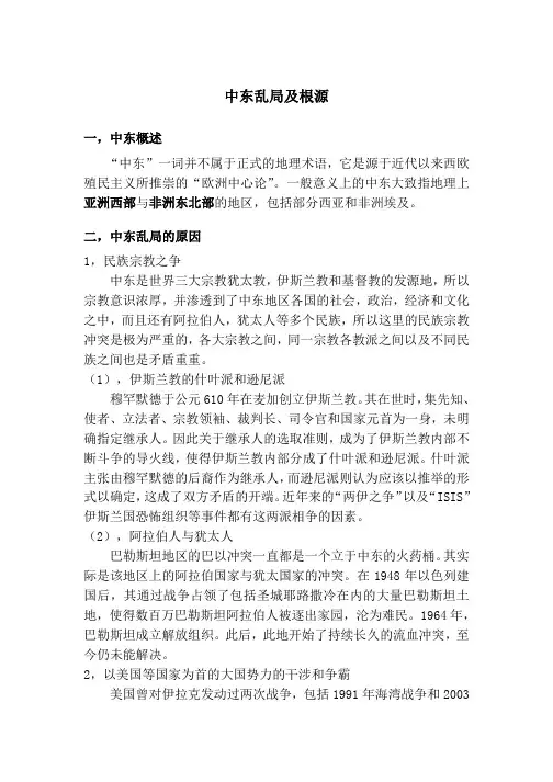 中东乱局及根源