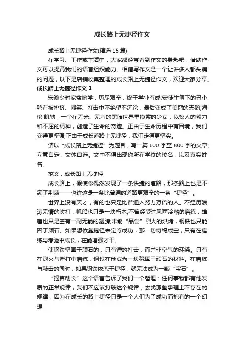 成长路上无捷径作文