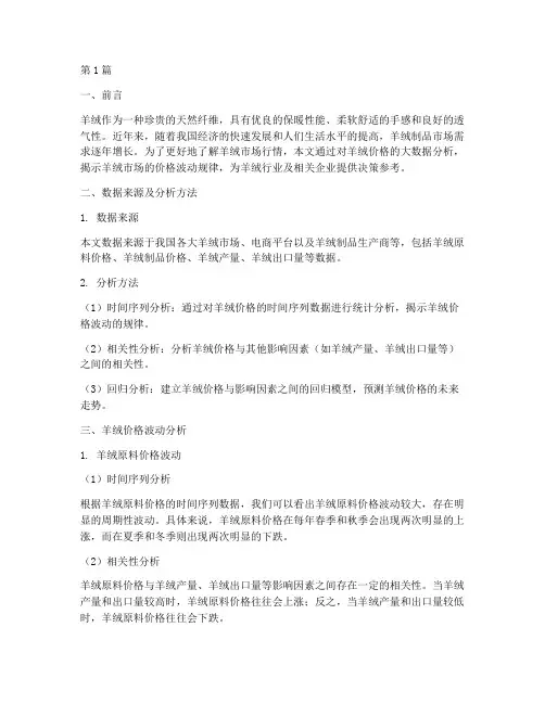 羊绒价格大数据分析报告(3篇)