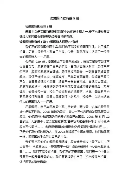 读爱国诗歌有感5篇